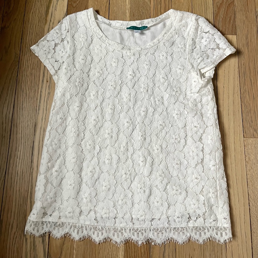 PIM + LARKIN Lace Top. Size Small.